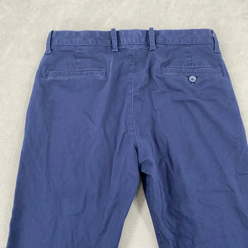 J.Crew Flex Straight Fit Chino Pants Mens 29x30 Navy Blue Stretch Cotton 5349